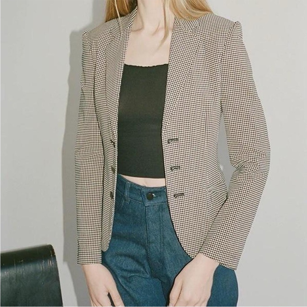 Vintage JUNYA WATANABE Comme des Garcons black white Houndstooth Check Blazer